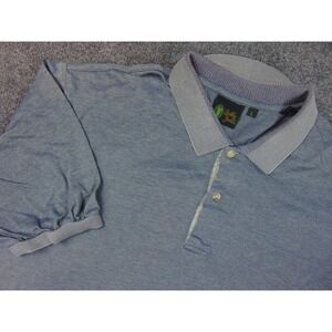Bobby Jones Polo Shirt Mens Large Blue Solid Short Sleeve Golf Made in Italy